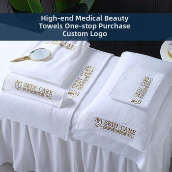 Kolm osaline näopuhastuslappide komplekt ilusalongile, 100% puuvill, 150 g, mitmekordne lõng, tikand