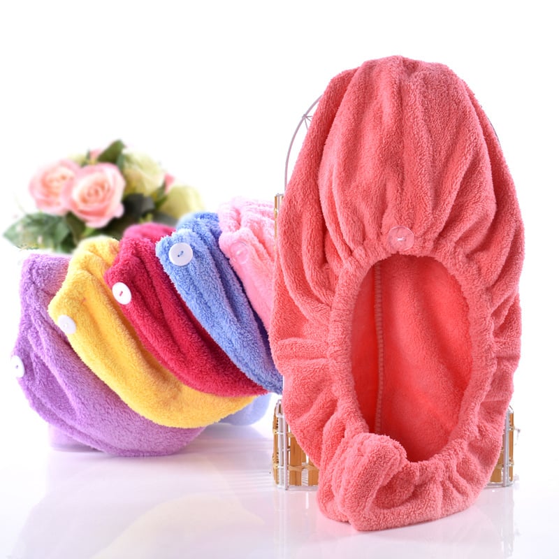 Kapa za sušenje kose od koralnog flisa, spiralno tkanje, 150D, 20% najlon, 50–79 g