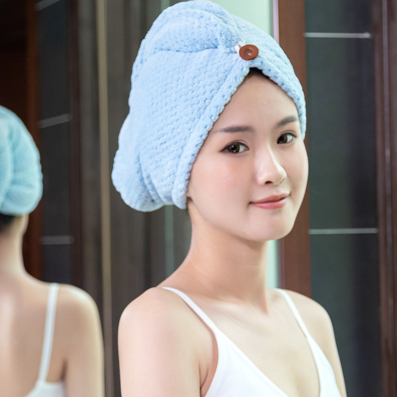 Dvostruka kapa za kosu od koralnog flisa, 150D, izvezeni, brzo sušenje