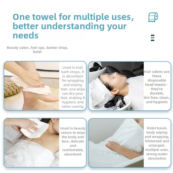 Еднократна кърпа за фризьорски салон от дървни влакна, удебелена, 90–110 г, абсорбираща 0–5 сек, персонализираема, 9 ролки в пакет