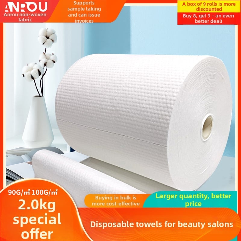 Еднократна кърпа за фризьорски салон от дървни влакна, удебелена, 90–110 г, абсорбираща 0–5 сек, персонализираема, 9 ролки в пакет