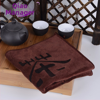 Mikrofibras tējas dvielis tējas mājai, 80% poliesters, 20% poliamīds, 45 g/m², drukāts logo, ūdens uzsūkšanās 26–30 s