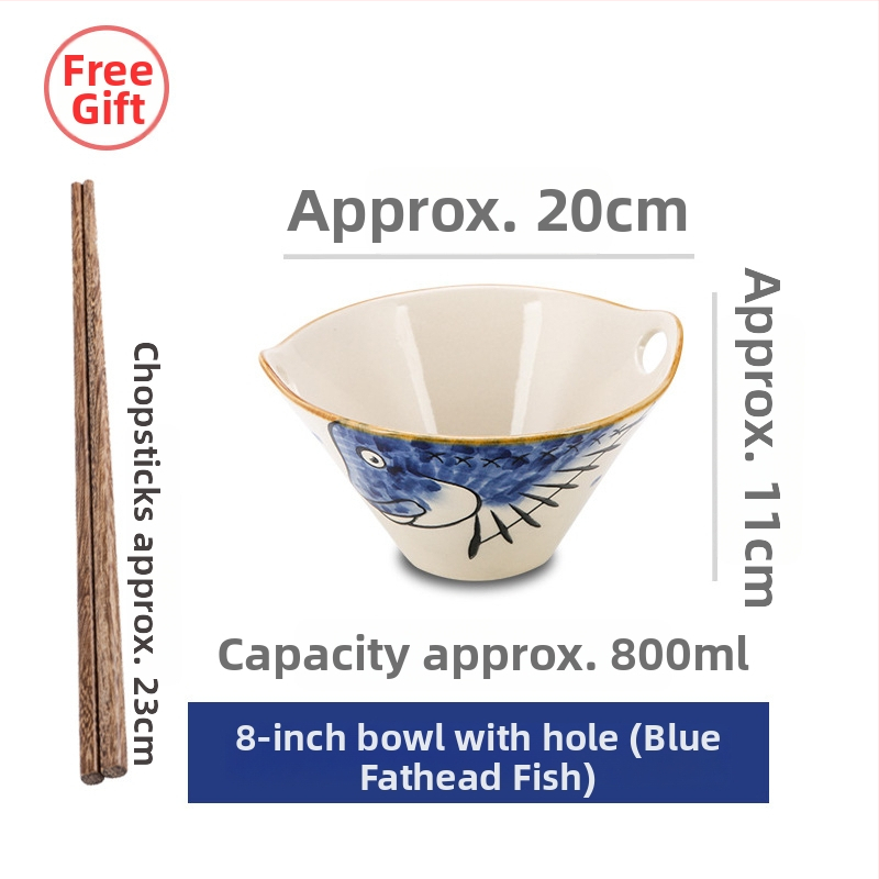 Porcelánová misa na rezance, japonský štýl s dvojitým uchom, nepravidelný tvar, podglazúrovaný povrch, vhodná do mikrovlnky