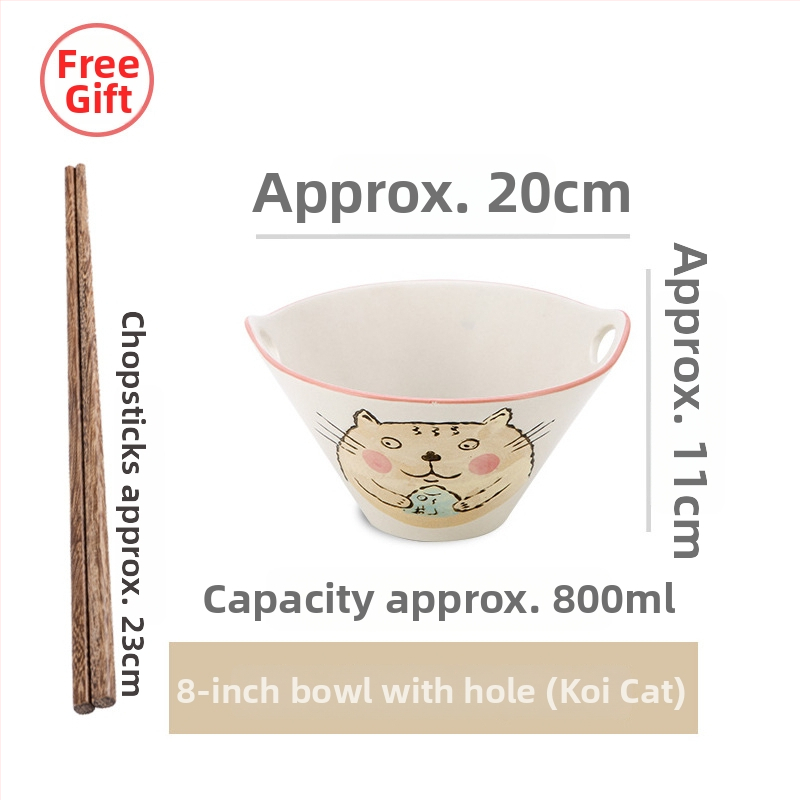 Porcelánová misa na rezance, japonský štýl s dvojitým uchom, nepravidelný tvar, podglazúrovaný povrch, vhodná do mikrovlnky