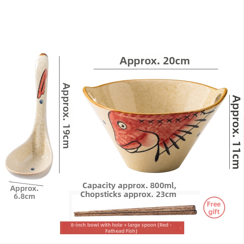 Porcelánová misa na rezance, japonský štýl s dvojitým uchom, nepravidelný tvar, podglazúrovaný povrch, vhodná do mikrovlnky