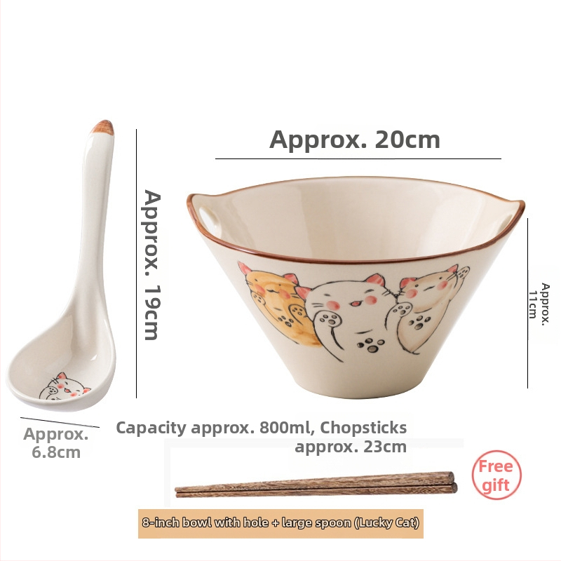Porcelánová misa na rezance, japonský štýl s dvojitým uchom, nepravidelný tvar, podglazúrovaný povrch, vhodná do mikrovlnky