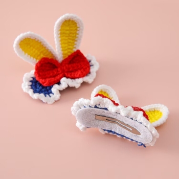 Bērnu matu klips ar 3D dzīvnieku dizainu, auduma materiāls, loku forma, pavasaris 2024