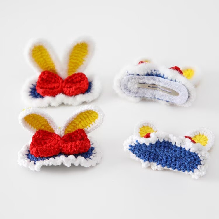 Bērnu matu klips ar 3D dzīvnieku dizainu, auduma materiāls, loku forma, pavasaris 2024