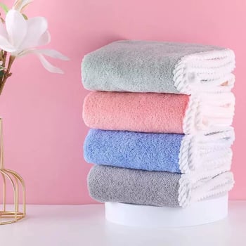 Ženska kapa za sušenje kose - vodu upija, dvostruka, debela, Coral fleece, težina 140–169 g