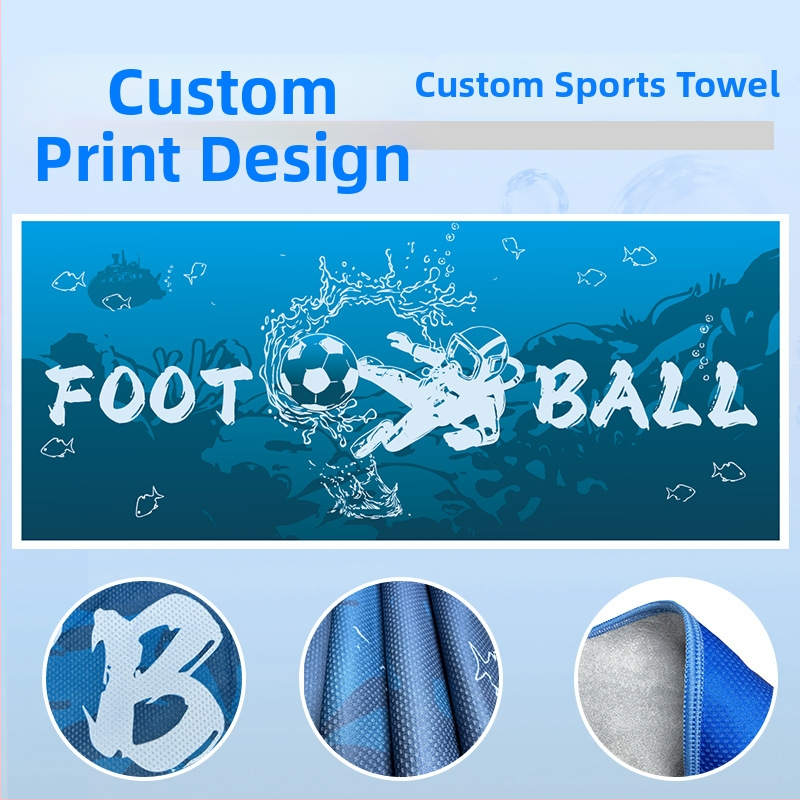 Спортна кърпа за фитнес — микрофибър, персонализирано лого, абсорбция 5–10 сек, антибактериално и охлаждащо, 430gsm