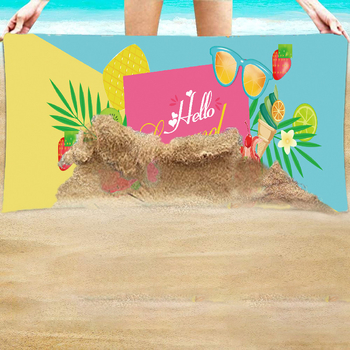 Prosop de plajă din microfibră 150D, foarte absorbant, imprimare și opțiune de personalizare