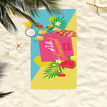 Prosop de plajă din microfibră 150D, foarte absorbant, imprimare și opțiune de personalizare