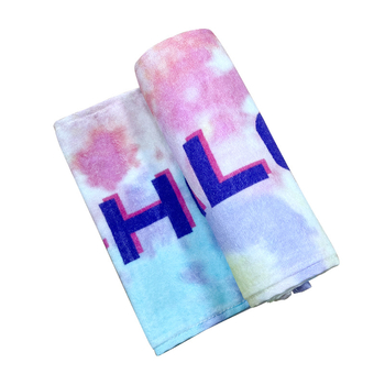 Prosoape de plajă din bumbac 100%, fir de 14 fire, imprimare cu finisaj velur tăiat, absorbție rapidă 0–5 s