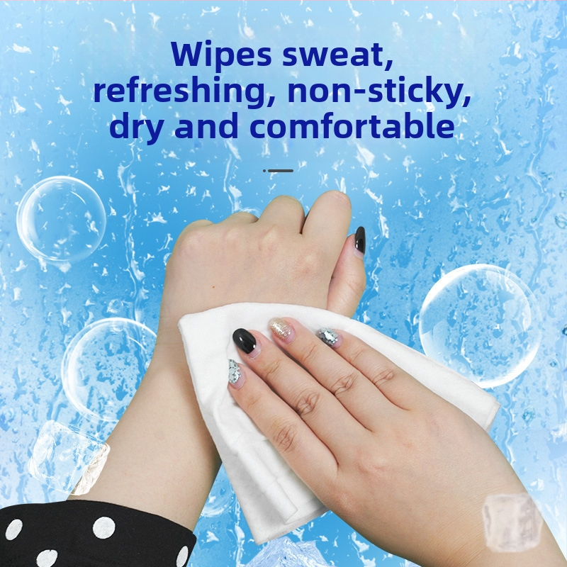 Jahedad niisked salvetid – mittekootud materjal; käterätik; ilma kohandamiseta