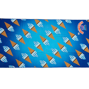 Prosop de plajă din microfibră, 32 fire, finisaj velur tăiat, 250 g/m², absorbție 11–15 s