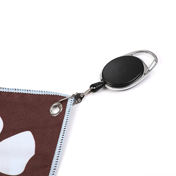 Prosop golf cu imprimare logo, personalizabil, cârlig extensibil, velur pe ambele fețe, microfibră, 200 g