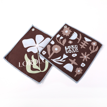 Prosop golf cu imprimare logo, personalizabil, cârlig extensibil, velur pe ambele fețe, microfibră, 200 g