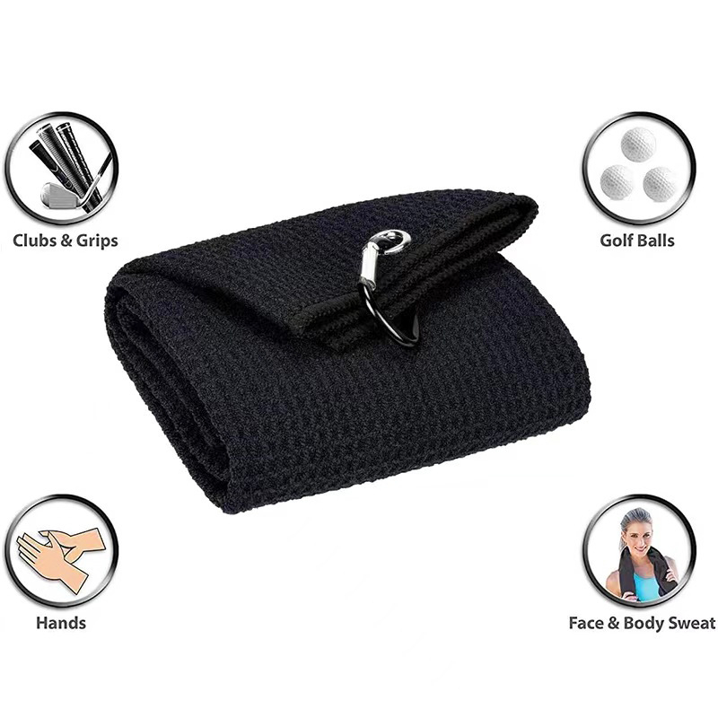 Prosop din microfibră pentru golf, cu textură de waffle și model pineapple plaid - fir 150D, imprimat, greutate 140–170 g