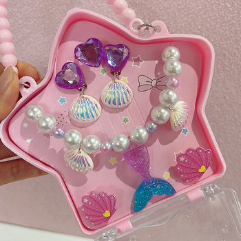 Bērnu matu spraudes komplekts ar jūras sirēnas motīvu, rotaļīgs stils, PC materiāls, vecums 3–10 gadi