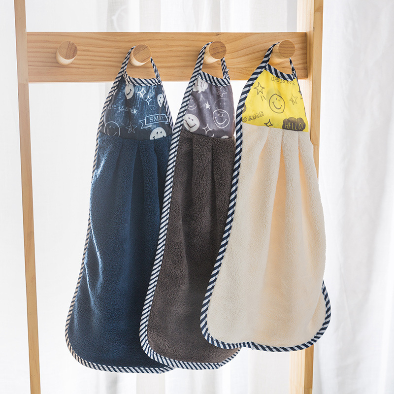 Prosop de mână din velur coral, fibre ultra-fine, poliester, fir 16, tivare, 30–50 g