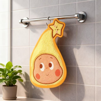 Prosop de mână cu design drăguț Star Man, pentru agățat, absorbant și uscare rapidă. Material: fleece coral; fir: 150D; greutate: 30–50 g; proces de producție: tivire, imprimare.