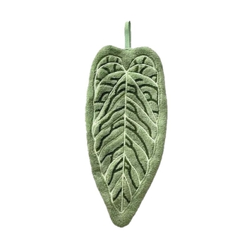 Prosop de mână în formă de frunză, tip agățat, fleece coral, brodat, denier 150, 30–50 g