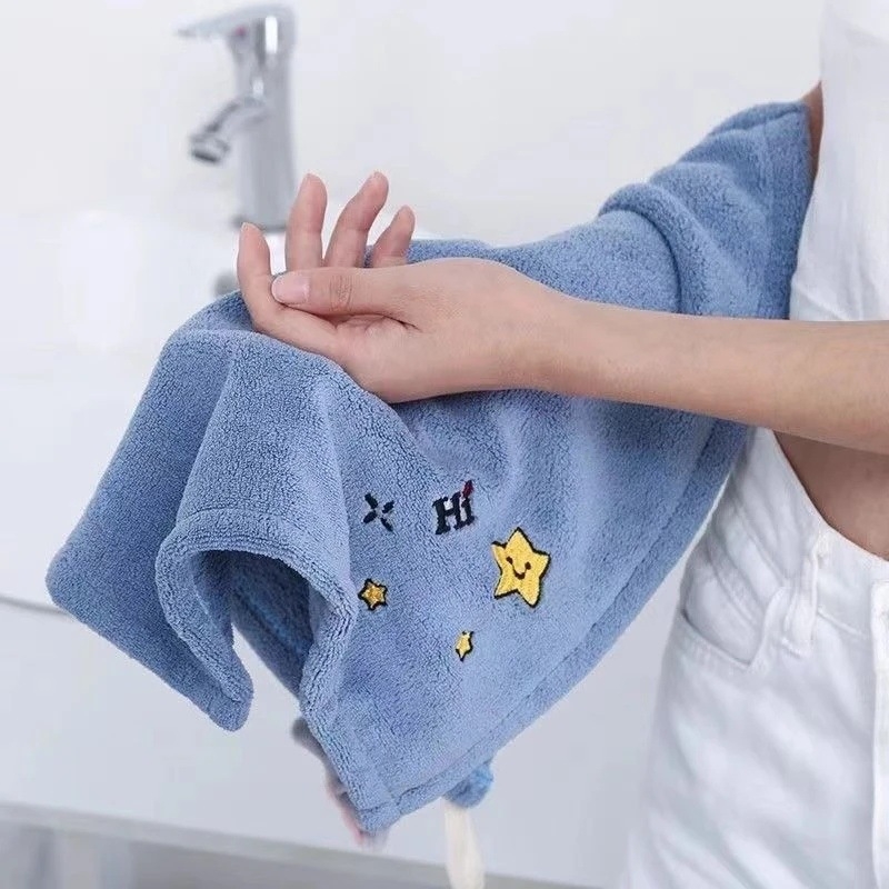 Prosop de mână cu design agățat, desen animat, Coral Fleece 120D, 50–80 g, broderie și cusătură la margine, Guanchu