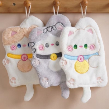 Prosop de mână pentru copii – animale drăguțe, desene animate, fleece coral absorbent, îngroșat, 30–50 g, tiv