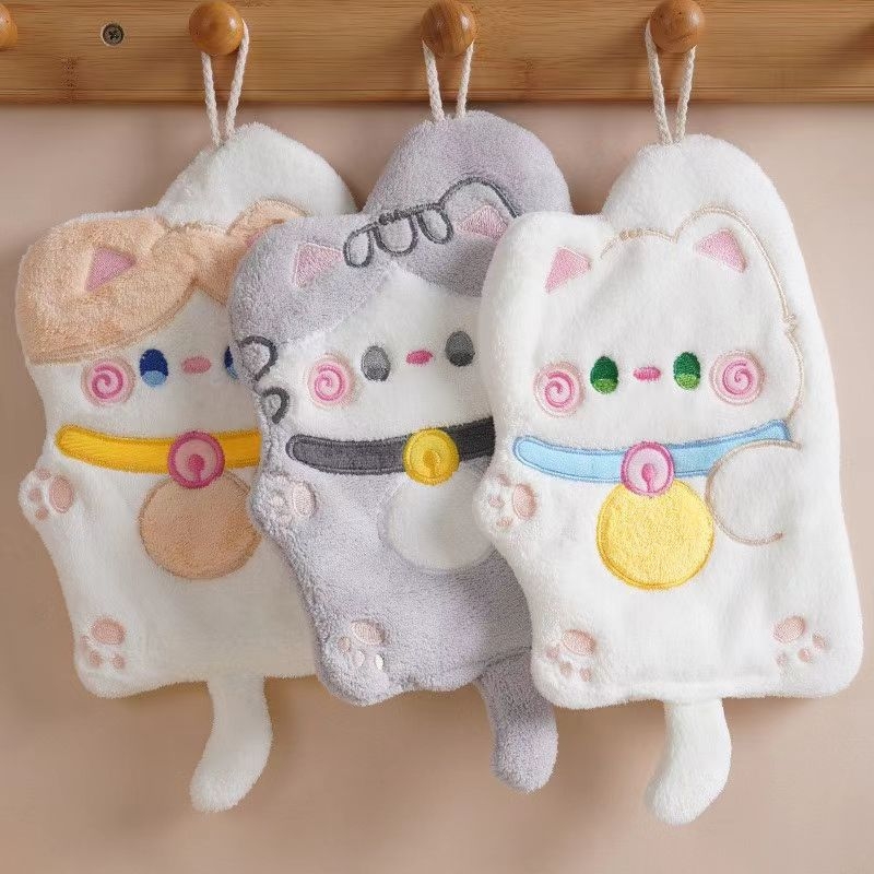 Prosop de mână pentru copii – animale drăguțe, desene animate, fleece coral absorbent, îngroșat, 30–50 g, tiv