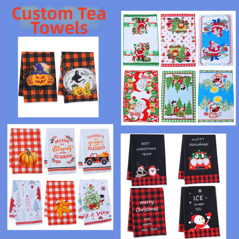 DANQING Személyre szabható mikroszálas konyharuha hőtranszfer nyomtatással, 0-5 s nedvszívás, egyrétegű szál