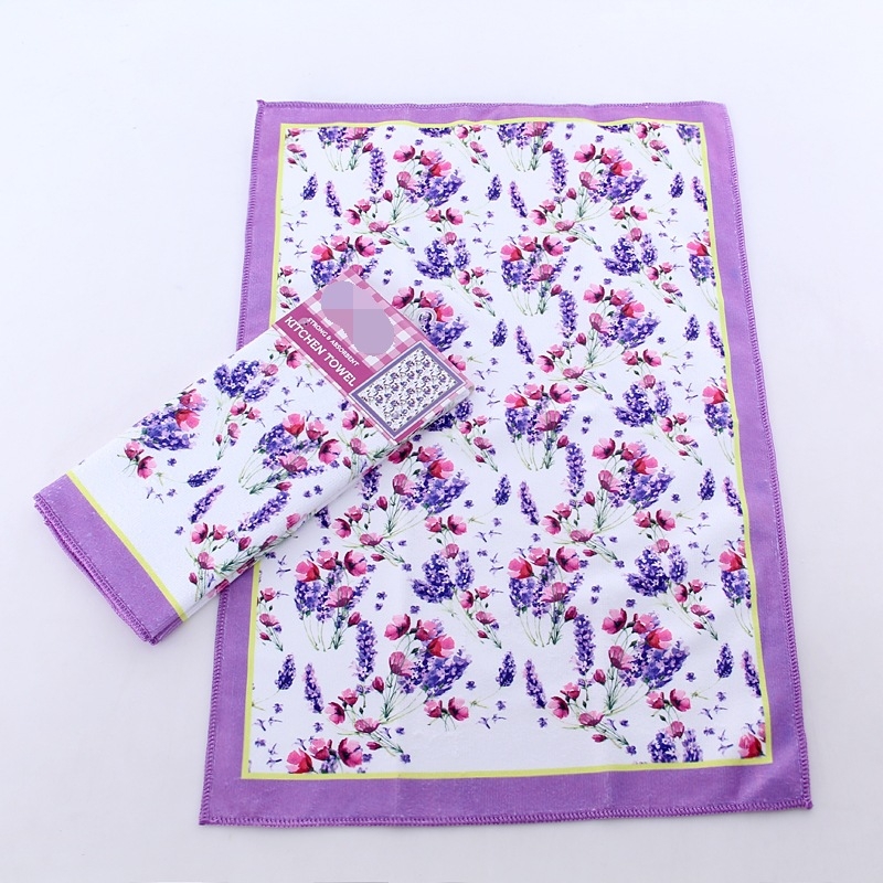 Mikrofiiberköögirätik kohandatud trükiga, 250 g/m², imavus 0–5 s