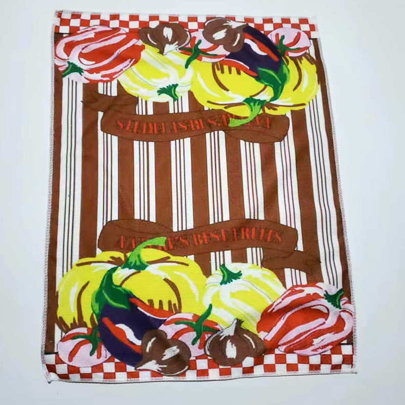 Mikroszálas konyharuha – 50 g, egy szálú fonal, szegélyezett, nyomtatás, sík szövés, nedvszívó 16–20s