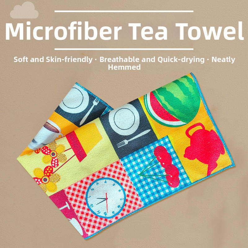 Ultra-peenkiududest köögirätik, trükitud dekoratiivne köögirätik puuvilja- ja lillemotiividega, 50 g, kood 002