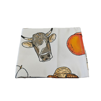 Prosop de bucătărie din bumbac, cu țesătură twill și imprimare cu desen animat