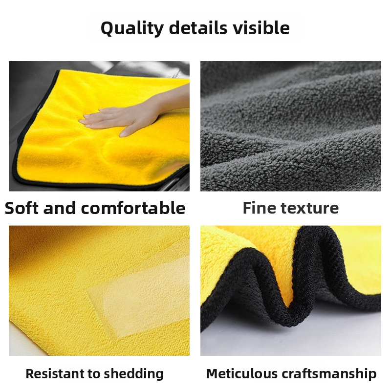 Auto pesemiseks rätik koralli fleece'ist, paks, tugev imavus, ei kooru kiudusid, logoga kohandamine saadaval