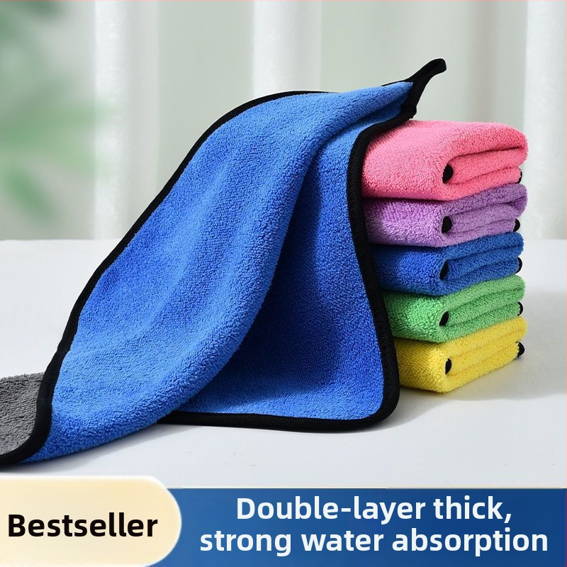 Automobilio valymo rankšluostis iš Coral Fleece, 25 g, šukuota siūlė (combed yarn), siuvinėjimas ir kraštelis, pritaikomas, dezinfekcija