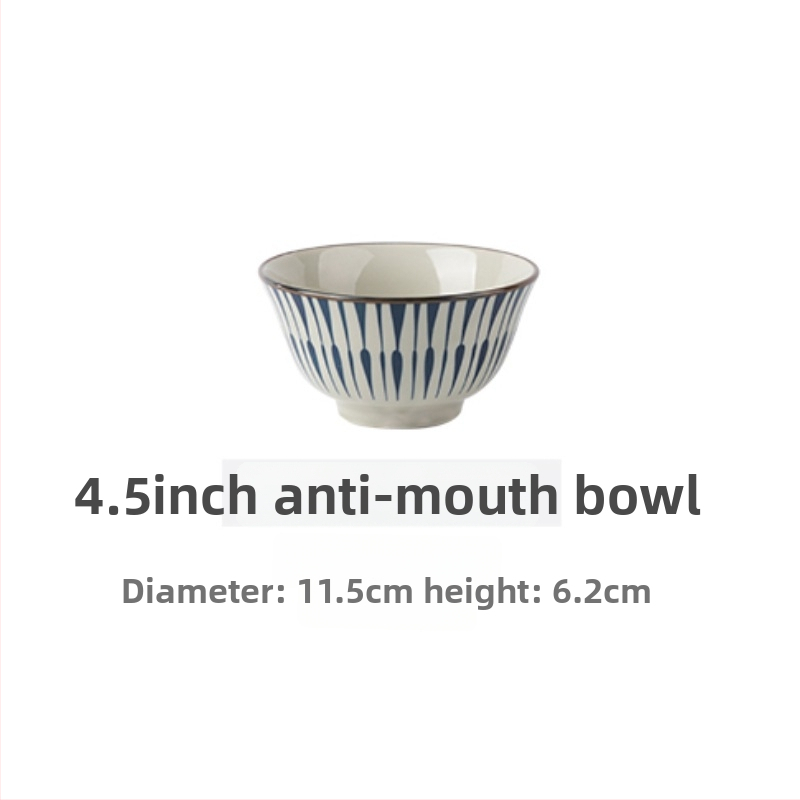 Japanski stil porcelanski set zdjela i tanjura s prugastim uzorkom, mikrovalna pećnica kompatibilna, mogućnost prilagodbe