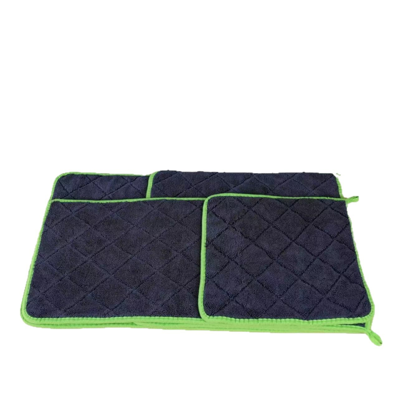 Prosop din microfibră pentru mașină, cu două fețe, fără scămoșare, absorbție puternică a apei, model cu plasă diamantată