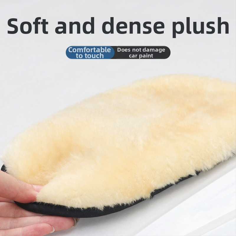 Rukavice na umývanie auta s plyšovým vlneným dizajnom labky medveďa, materiál: vlna, značka: Zhuo kun