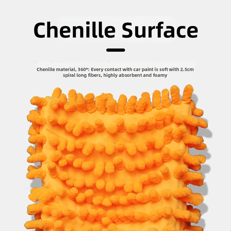 Rukavice na umývanie auta, hrubá dvojstranná chenille, na dôkladné čistenie (materiál: chenille; dvojstranná; hrubá)