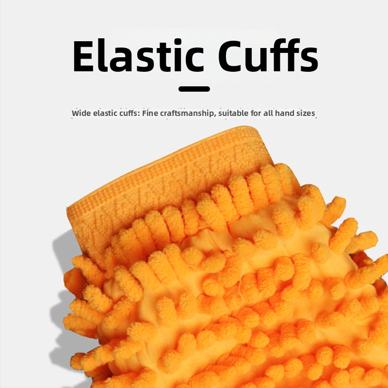 Rukavice na umývanie auta, hrubá dvojstranná chenille, na dôkladné čistenie (materiál: chenille; dvojstranná; hrubá)