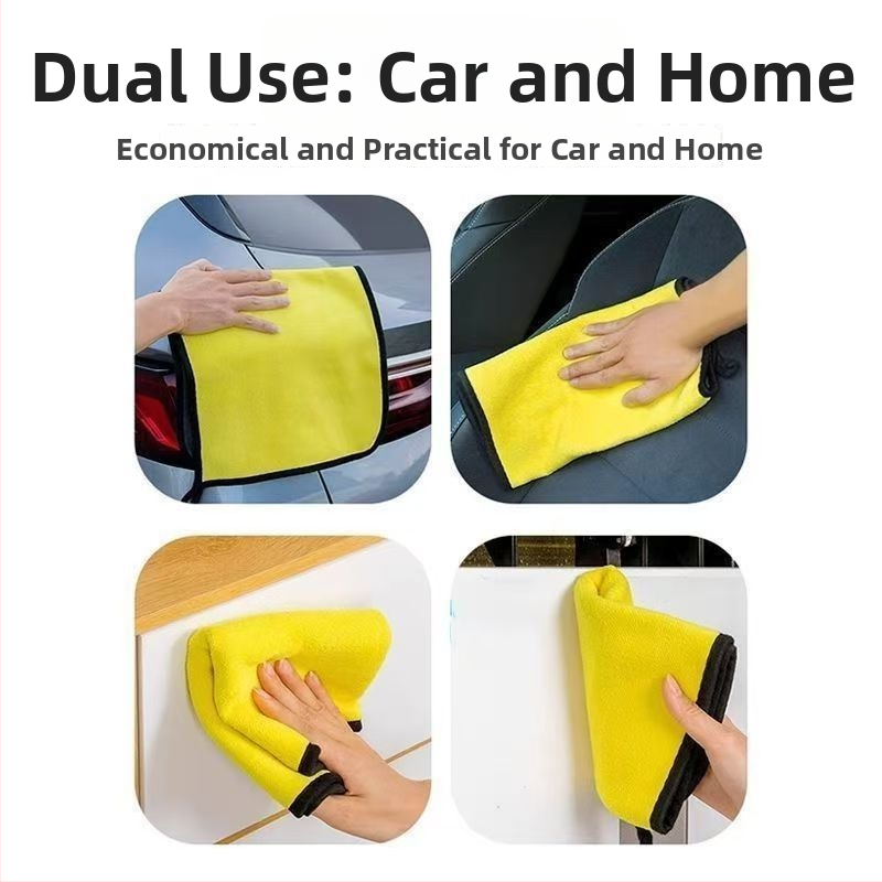 Utierka na umývanie auta, dvojstranná, hrubá, korálové velúr, savá, prispôsobiteľná s potlačeným logom (Materiál: Coral velvet; Hmotnosť: 32 g; Typ: Multifunkčná šál-utierka)