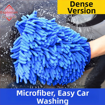 Automobilių plovimo pirštinės – pūkuotos chenille, suede medžiaga, atsparios vandeniui, lokio letenos dizainas, dažų apsauga