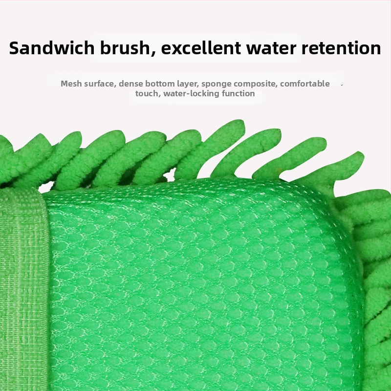 Chenille čistiaca hubka blok auta na detailing, korálový velúr, vysoká hustota