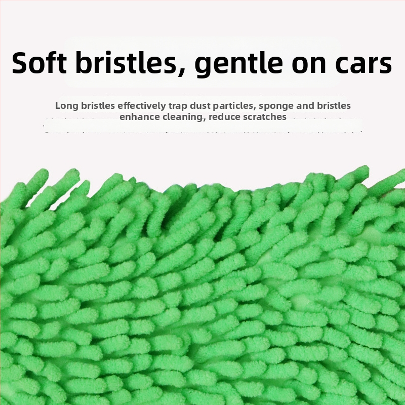 Chenille čistiaca hubka blok auta na detailing, korálový velúr, vysoká hustota