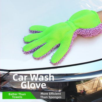 Astree automobilių plovimo pirštinės – chenille mikropluoštas, penki pirštai, sutankintos, paviršiaus apsauga