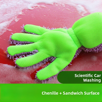 Astree automobilių plovimo pirštinės – chenille mikropluoštas, penki pirštai, sutankintos, paviršiaus apsauga