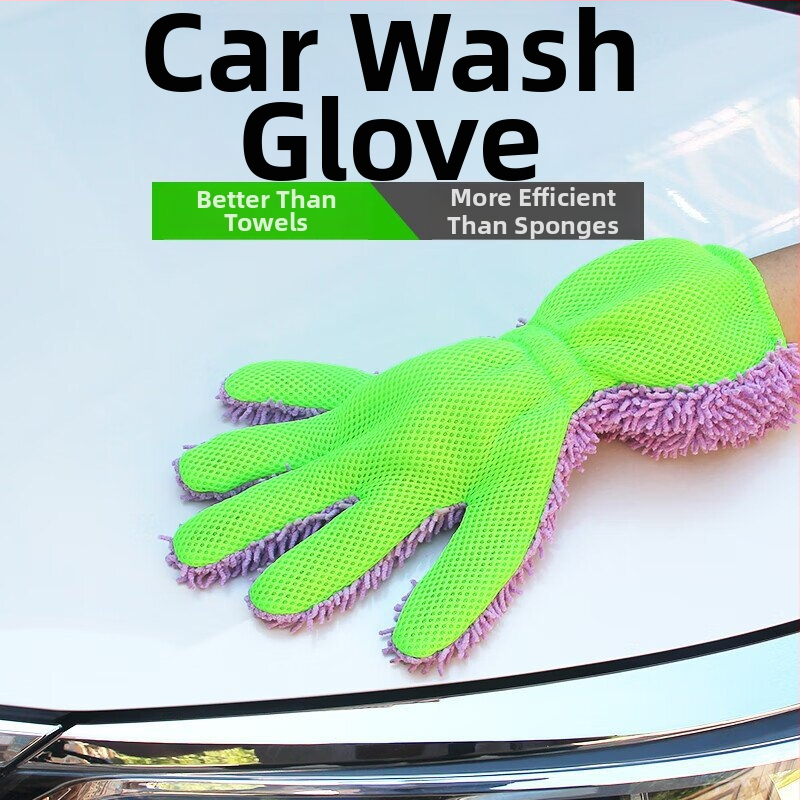 Astree rukavice na umývanie auta – chenille mikrovlákno, päť prstov, hrubšie, ochrana laku