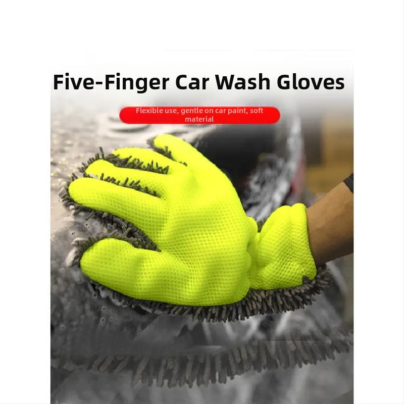 Astree rukavice na umývanie auta – chenille mikrovlákno, päť prstov, hrubšie, ochrana laku