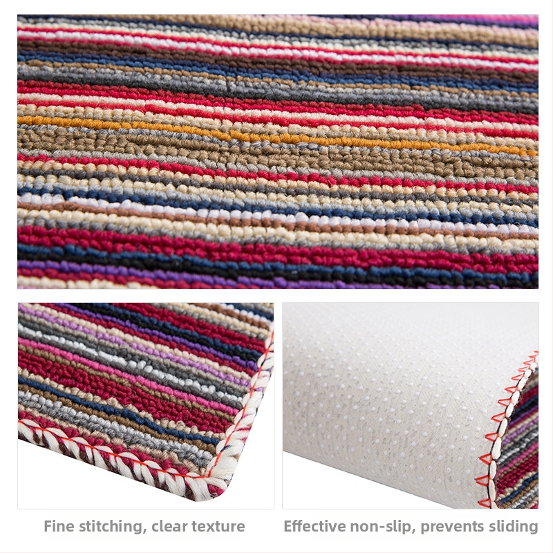 Durvju paklājs no šķiedras, raksts: attēls, pretslīdes, piemērots vannas istabai un ieejai, viegli tīrāms